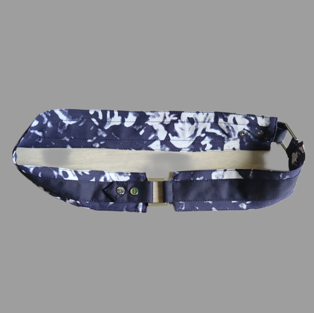 Tory Burch Belt Blue Abstract Haze Pattern Waist Belt